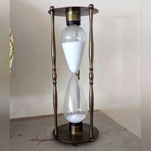Vintage Penco Brass and Glass Hourglass  30minutes